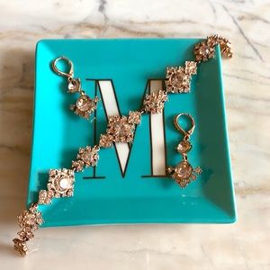 GIVENCHY ROSE GOLD AND PAVÉ CRYSTAL HOLLIDAY EARRING AND BRACELET SET